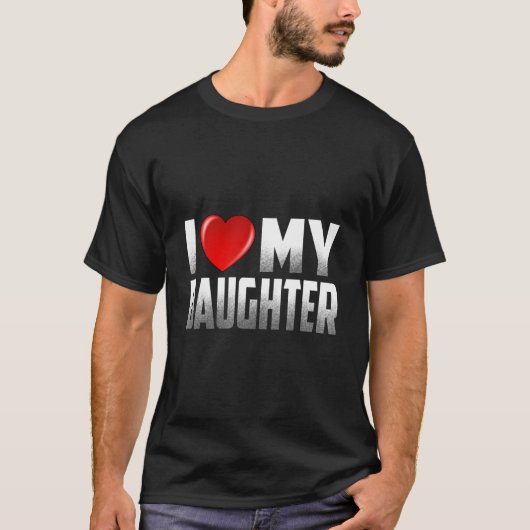 Dochter van vader moeder ik hou van mijn dochter t-shirt (Voorkant)