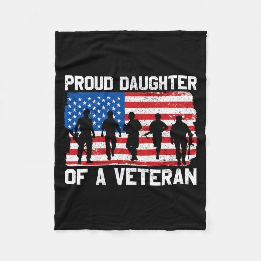 Dochter van veteraan Herdenkingsdag Patriottisch Fleece Deken (Voorkant)
