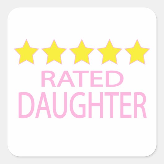 Dochter van vijf sterren vierkante sticker (Voorkant)
