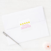 Dochter van vijf sterren vierkante sticker (Envelop)