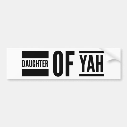 Dochter van Yah Hebrew Roots Messianic Bumpersticker (Voorkant)