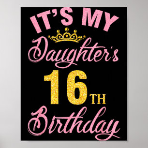 Dochter verjaardag 16 gelukkige 16 jaar voor een m poster