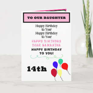 Dochter Verjaardag Ballonnen Cupcakes NAAM Elke Le Kaart