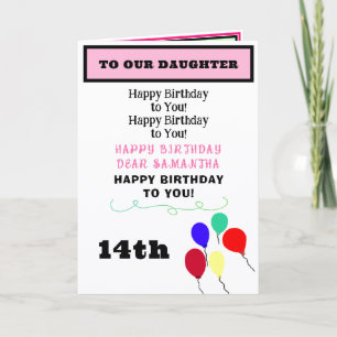 Dochter Verjaardag Ballonnen Cupcakes NAAM Elke Le Kaart