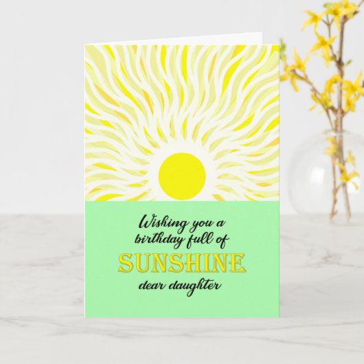 Dochter Verjaardag Bright Sunshine Kaart (Gele Bloem)