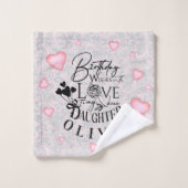 Dochter Verjaardag Calligrafie Aangepaste Naam Mod Bad Handdoek (Wasdoekje)