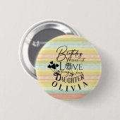 Dochter Verjaardag Calligrafie Aangepaste Naam Mod Ronde Button 5,7 Cm (Voorkant /achterkant)