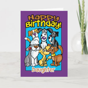 Dochter, Verjaardag Honden, Veel honden Kaart