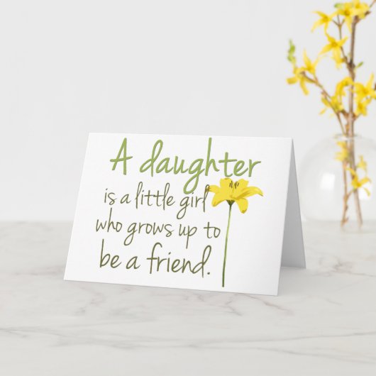 Dochter Verjaardag Kaart (Gele Bloem)
