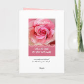 Dochter Verjaardag met Pastel Roze Rose en Kant Kaart (Achterkant)