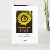 Dochter Verjaardag met Vrolijke Zonnebloem Kaart (Achterkant)