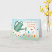 Dochter Verjaardag Watering Kan Sprinkling Harten Kaart (Gele Bloem)