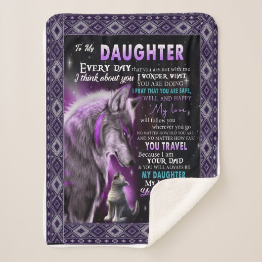 Dochter Verjaardagscadeau van papa voor dochter wa Sherpa Deken (Voorkant)