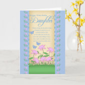 Dochter verjaardagskaart bloemen en vlinders kaart (Gele Bloem)