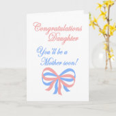 Dochter verwacht Baby Kaart (Gele Bloem)