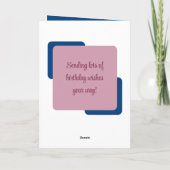 Dochter voeg de naam toe blauw roze verjaardag kaart (Achterkant)