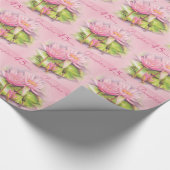 Dochter water lelie roze 45e verjaardag wrap cadeaupapier (Hoek)