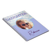 Dochter Winter Bevroren Sneeuwvlok Pastel Fotonaam Notitieboek (Rechterzijde)