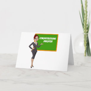 ***DOCHTER WORDT LEERER** CONGRATULATIES KAART