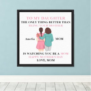 Dochter wordt moeder Familie Liefde & Moederdag Canvas Afdruk
