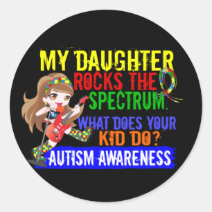 Dochter zet het spectrum autisme op ronde sticker