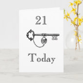 DOCHTER/ZOON 21E VERJAARDAG KAART (Gele Bloem)