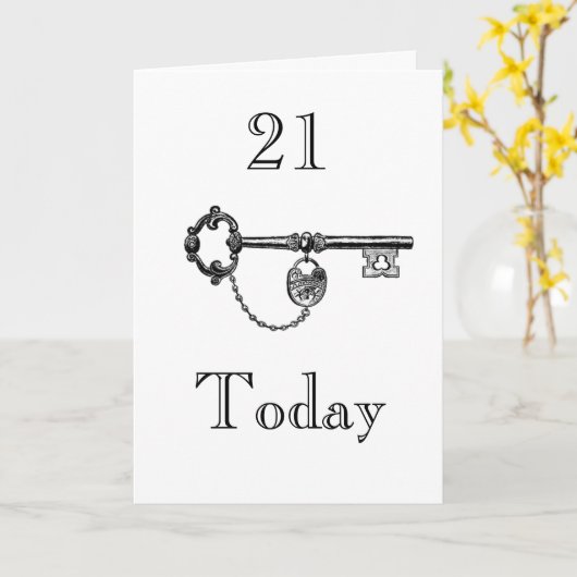 DOCHTER/ZOON 21E VERJAARDAG KAART (Gele Bloem)