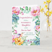 Dochter & Zoon in de Wet Trouwdag Gefeliciteerd Kaart (Gele Bloem)