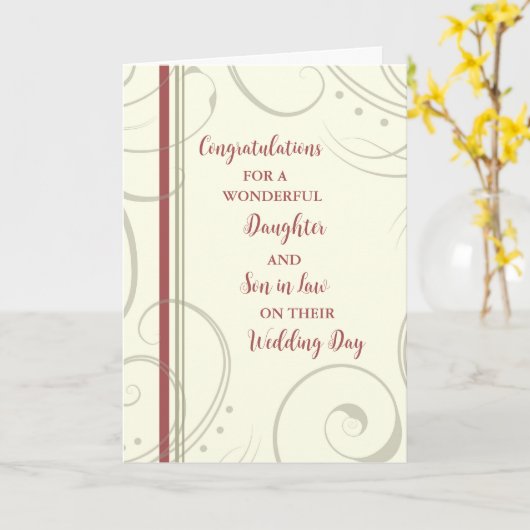 Dochter & Zoon in de Wet Trouwdag Gefeliciteerd Kaart (Gele Bloem)