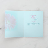 Dochter & Zoon-in-Law Valentijn Roze Daisy Blue Feestdagen Kaart (Binnen)