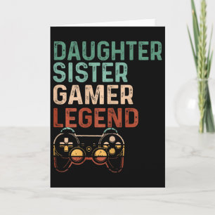 Dochter Zus Gamer Legende Schattig Videogame Liefh Kaart