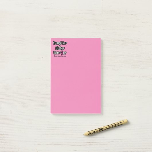 Dochter Zuster Warrior.. Borstkanker Post-it® Notes (Op bureau)