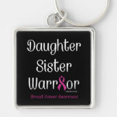 Dochter Zuster Warrior.. Borstkanker Sleutelhanger (Voorkant)