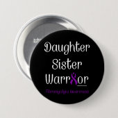 Dochter zuster Warrior...Fibro Ronde Button 7,6 Cm (Voorkant /achterkant)
