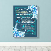 Dochtercadeau | Brief aan mijn dochter van mama Canvas Afdruk (Insitu (Houten vloer))