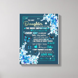 Dochtercadeau   Brief aan mijn dochter van mama Canvas Afdruk