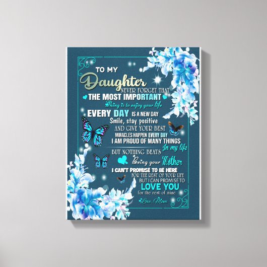 Dochtercadeau | Brief aan mijn dochter van mama Canvas Afdruk (Voorkant)