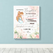 Dochtercadeau | Brief aan mijn dochter van mama Canvas Afdruk (Insitu (Houten vloer))