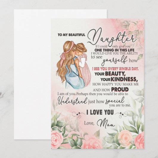 Dochtercadeau | Brief aan mijn dochter van mama Feestdagenkaart (Voorkant / Achterkant)