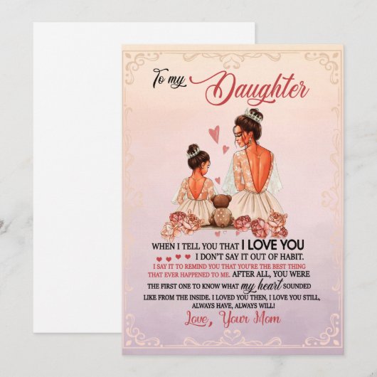 Dochtercadeau | Brief aan mijn dochter van mama Feestdagenkaart (Voorkant / Achterkant)