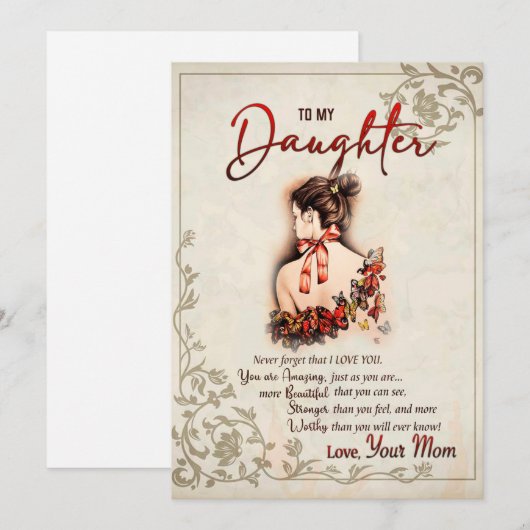 Dochtercadeau | Brief aan mijn dochter van mama Feestdagenkaart (Voorkant / Achterkant)