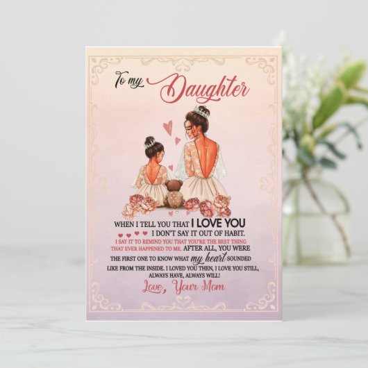 Dochtercadeau | Brief aan mijn dochter van mama Kaart (Staand voorkant)