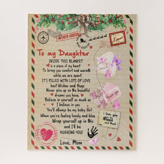Dochtercadeau | Brief aan mijn dochter van mama Legpuzzel (Verticaal)