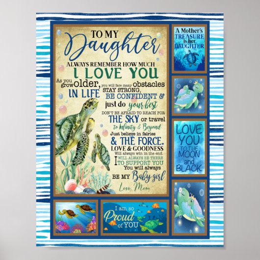 Dochtercadeau | Brief aan mijn dochter van mama Poster (Voorkant)
