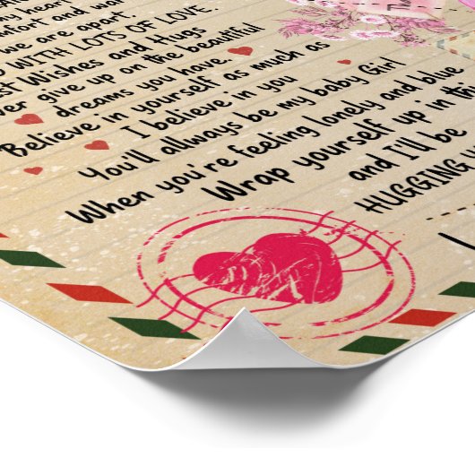 Dochtercadeau | Brief aan mijn dochter van mama Poster (Hoek)