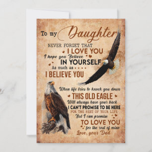 Dochtercadeau   Brief aan mijn dochter van papa Feestdagenkaart