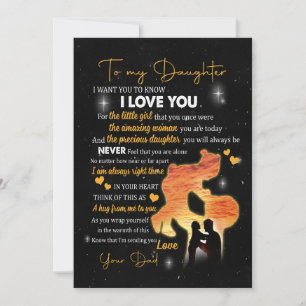 Dochtercadeau  Brief aan mijn dochter van papa Feestdagenkaart