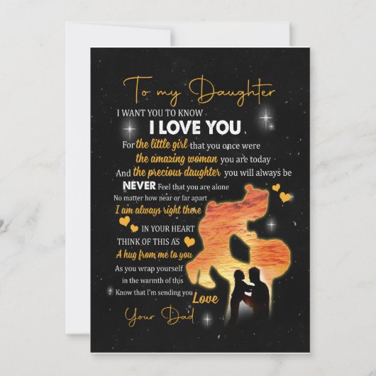 Dochtercadeau |Brief aan mijn dochter van papa Kaart (Voorkant)