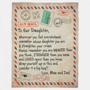 Dochtercadeau   Naar onze dochter-liefde van mama  Fleece Deken