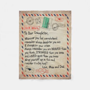 Dochtercadeau Naar onze dochter-liefde van mama Fleece Deken